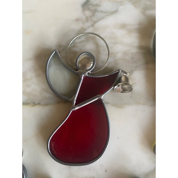 Lot of 8 1990's Collection of Stained Glass Art Angel Window Sun Catchers - Picture 5 of 9